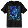 Iron Maiden Unisex T-Shirt: Fear of the Dark Blue Tone Eddie Vertical Logo (Black)