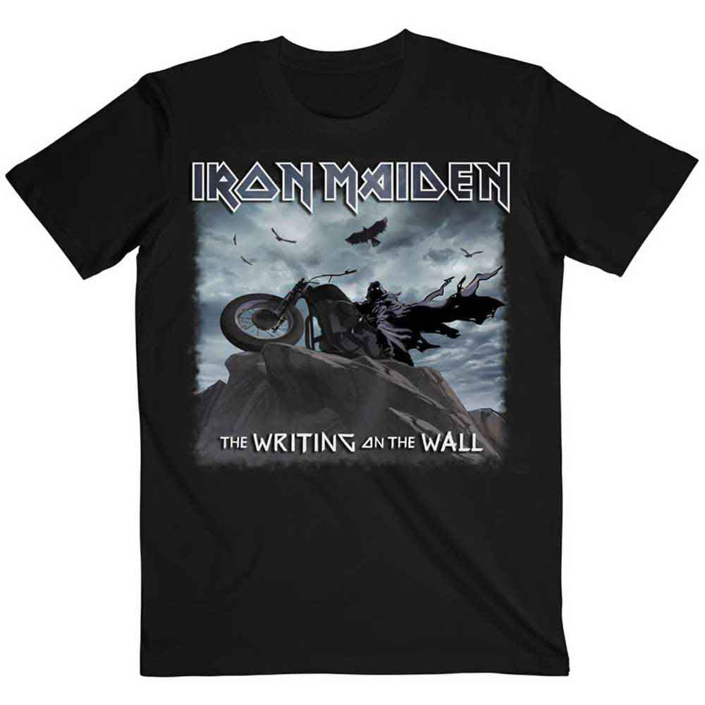 Iron Maiden Unisex T-Shirt: The Writing on the Wall Single Cover (Black)