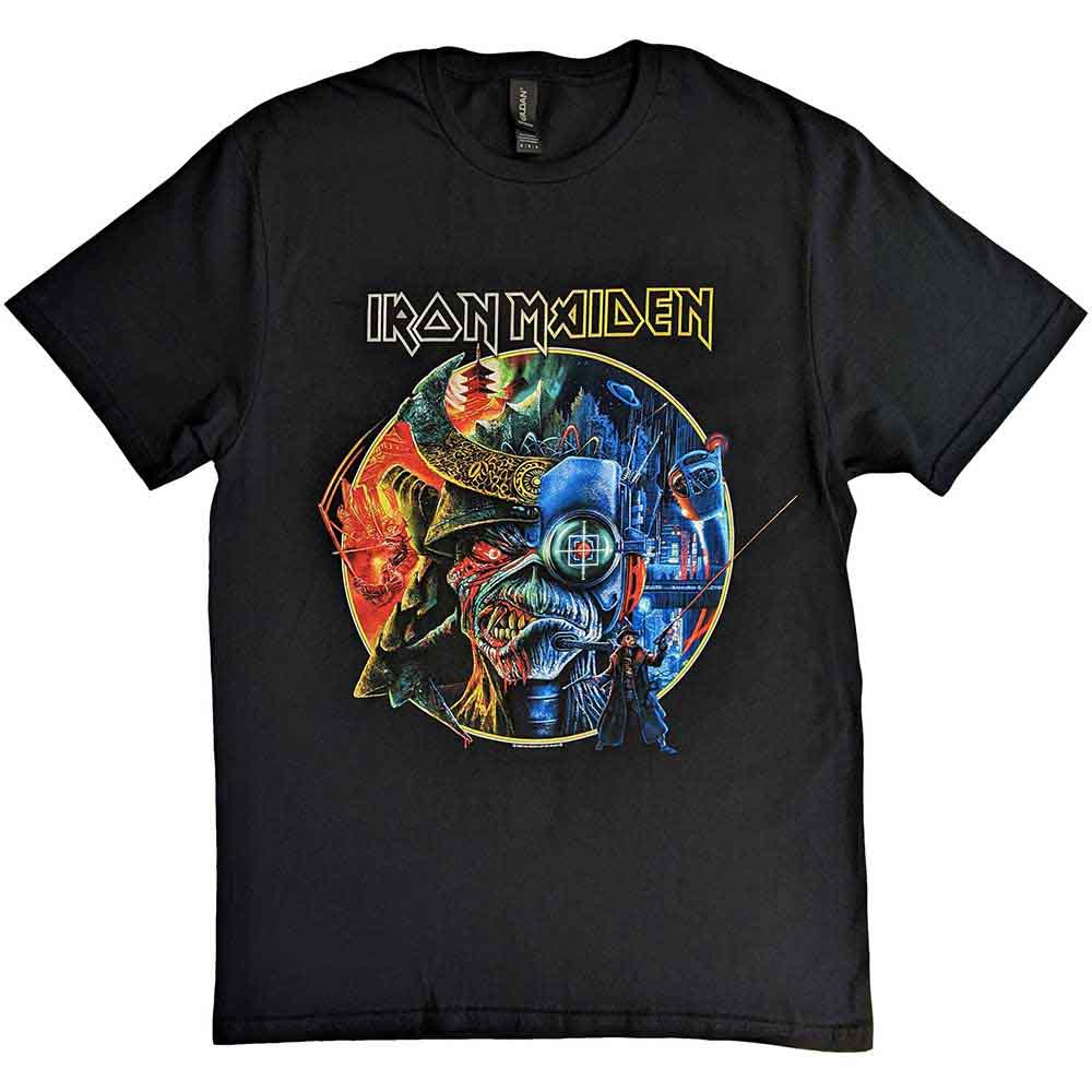 Iron Maiden Unisex T-Shirt: The Future Past Tour '23 Circle Art (Black)