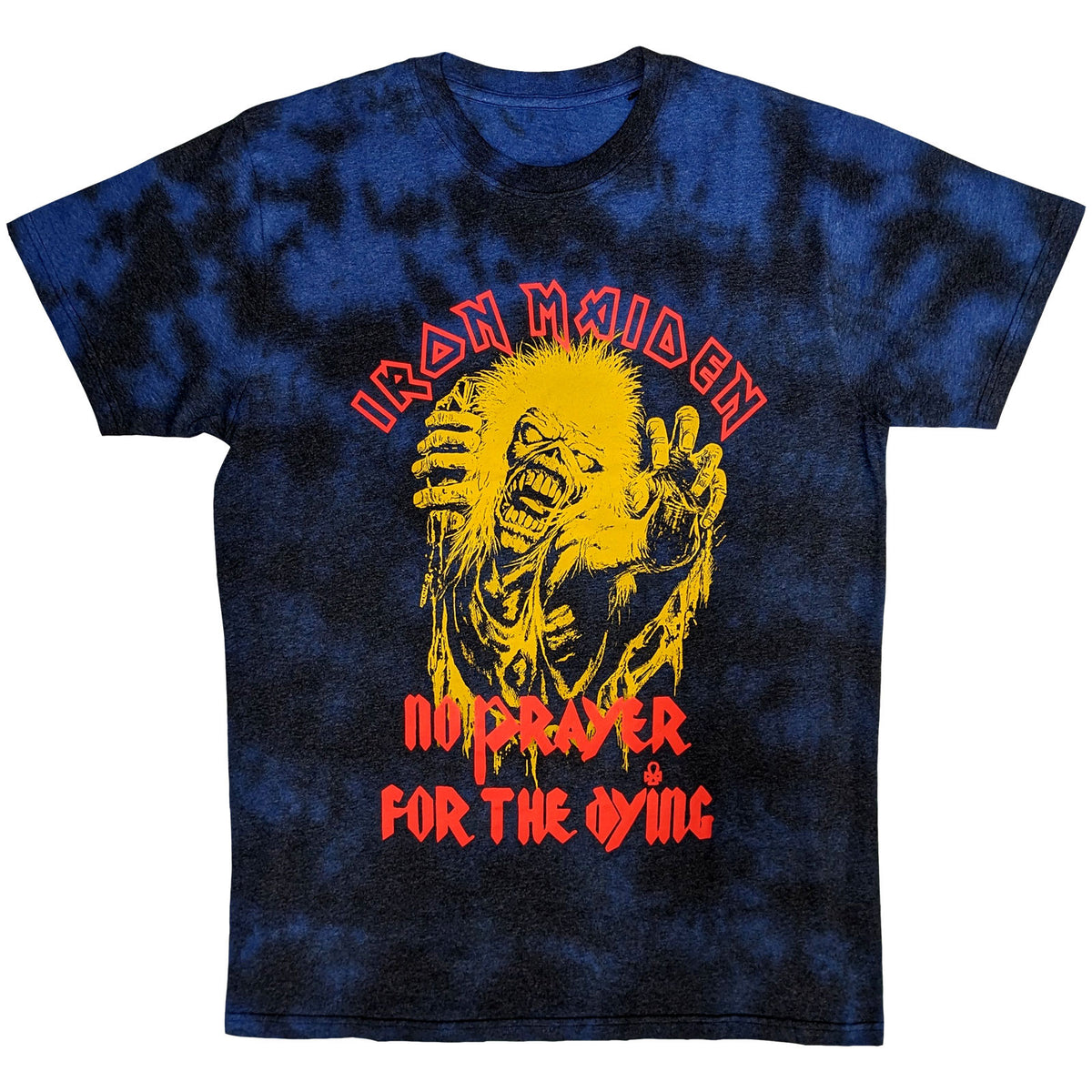 Iron Maiden Unisex T-Shirt: No Prayer For The Dying (Navy Blue) (Wash Collection)