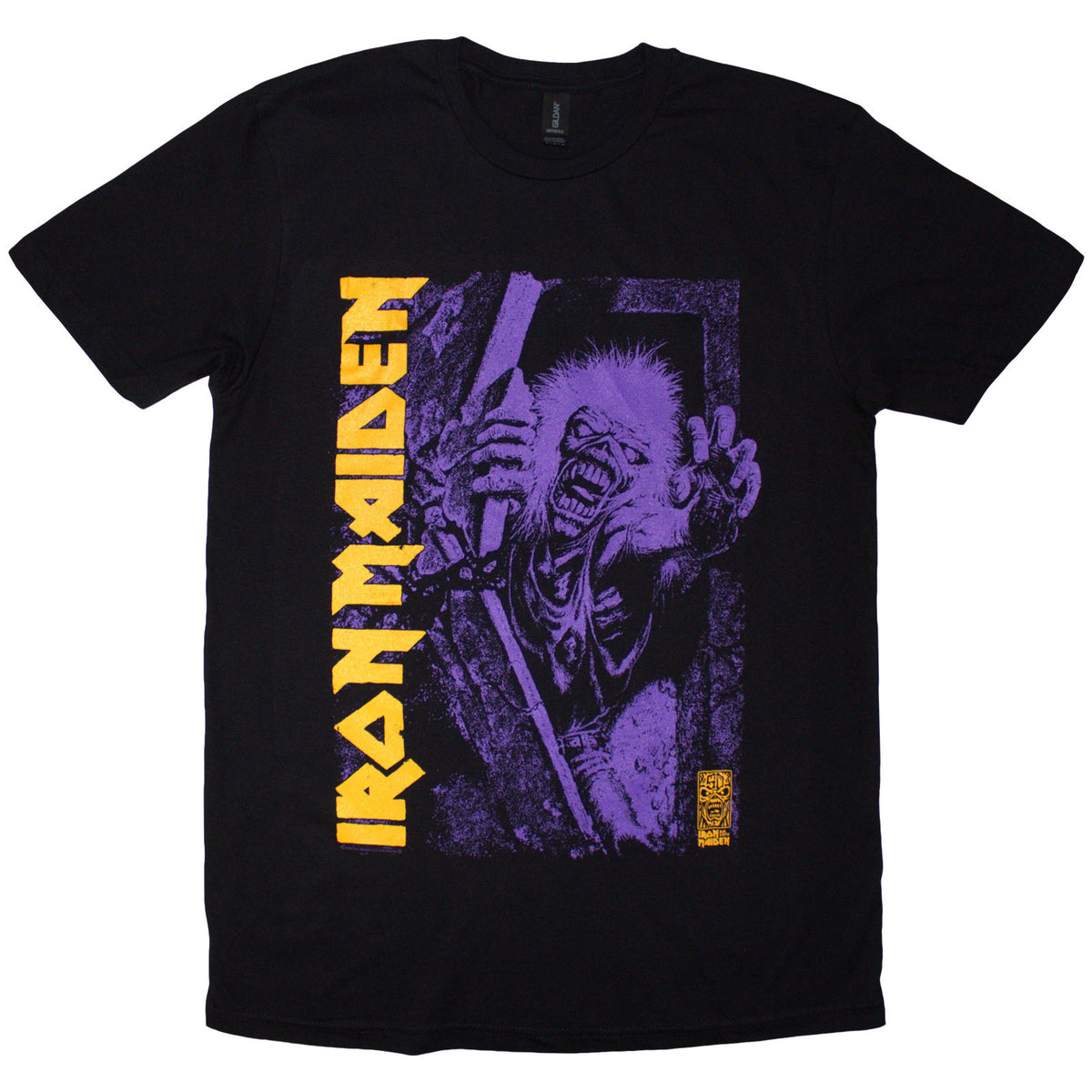 Iron Maiden Unisex T-Shirt: Est. 1975 No Prayer Grave Purple (Black)