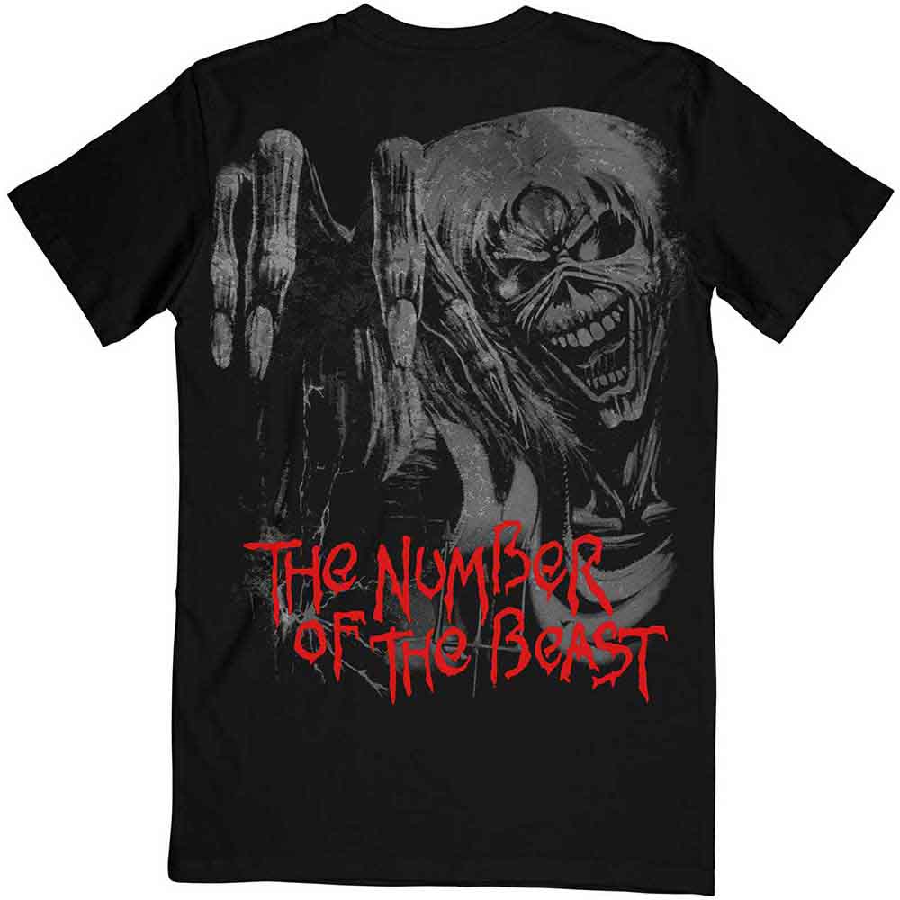 Iron Maiden Unisex T-Shirt: Number Of The Beast Jumbo (Black) (Back Print)