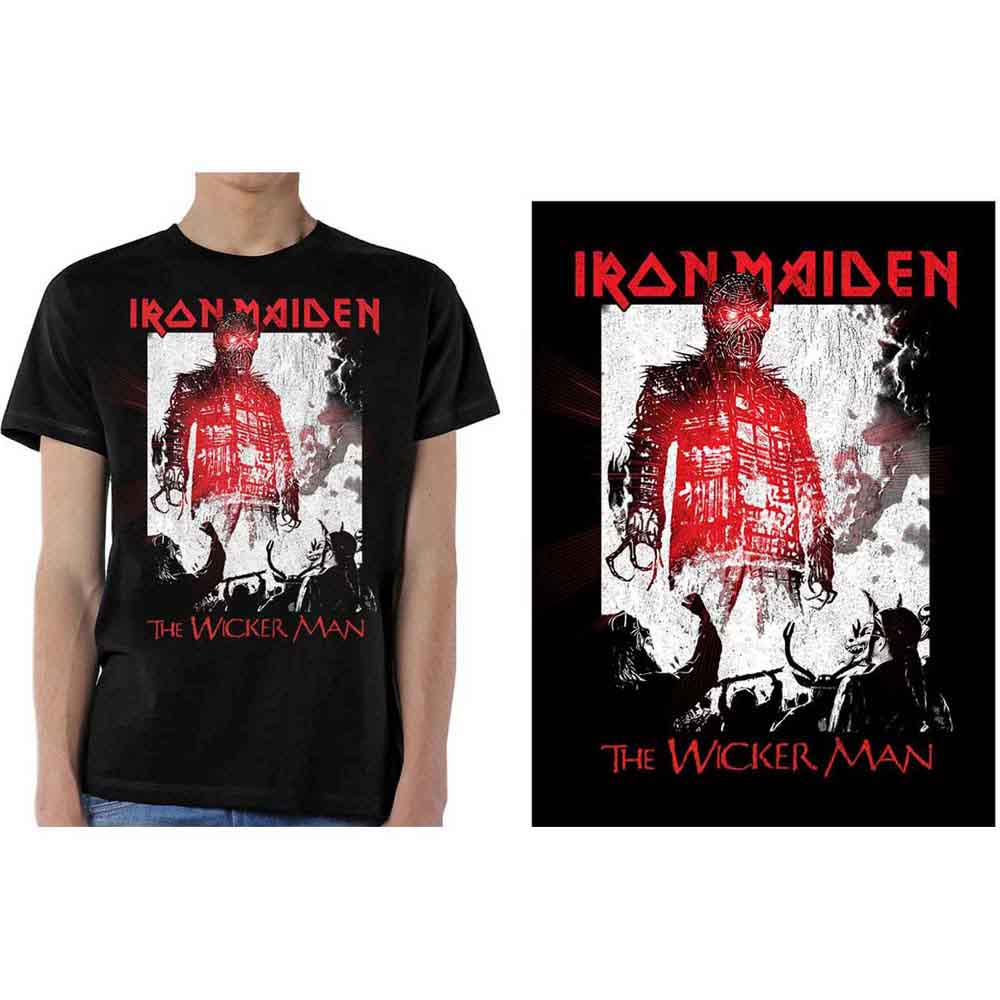 Iron Maiden Unisex T-Shirt: The Wicker Man Smoke (Black)