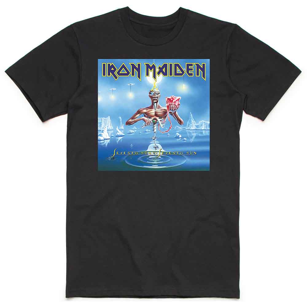 Iron Maiden Unisex T-Shirt: Seventh Son Box (Black)