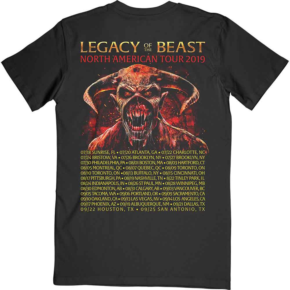 Iron Maiden Unisex T-Shirt: The Flight of Icarus (Black) (Back Print)