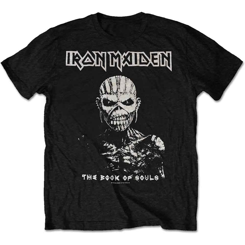 Iron Maiden Unisex T-Shirt: The Book of Souls White Contrast (Black)