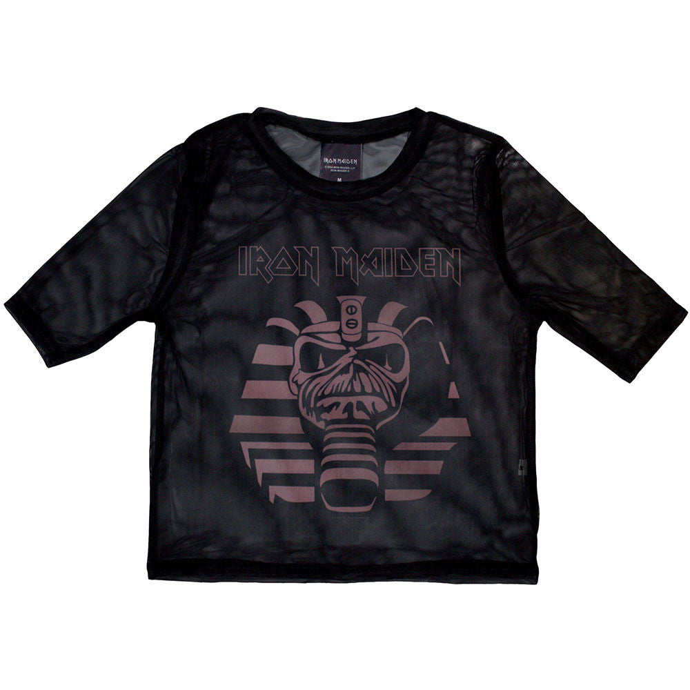 Iron Maiden: Powerslave Mummy Ladies Mesh Crop Top (Black)