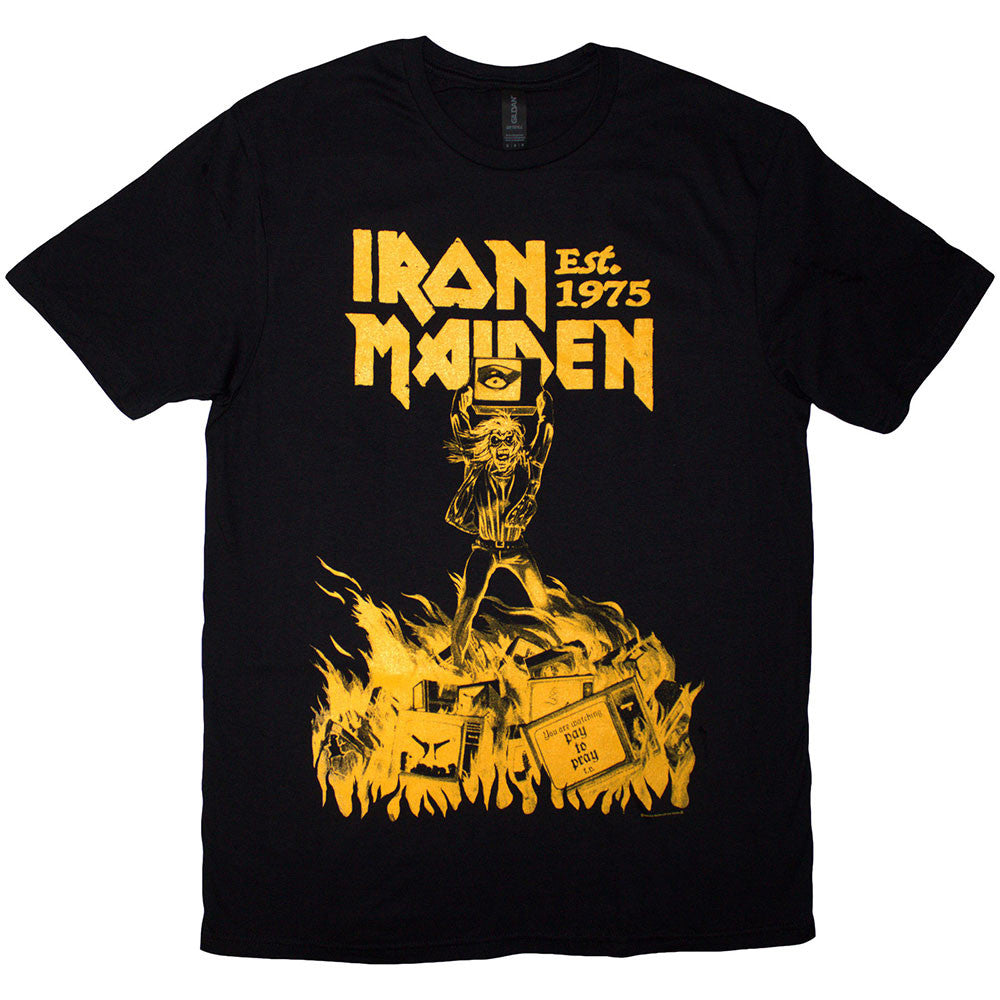 Iron Maiden: Est. 1975 Holy Smoke Jumbo Yellow Unisex T-Shirt (Black)