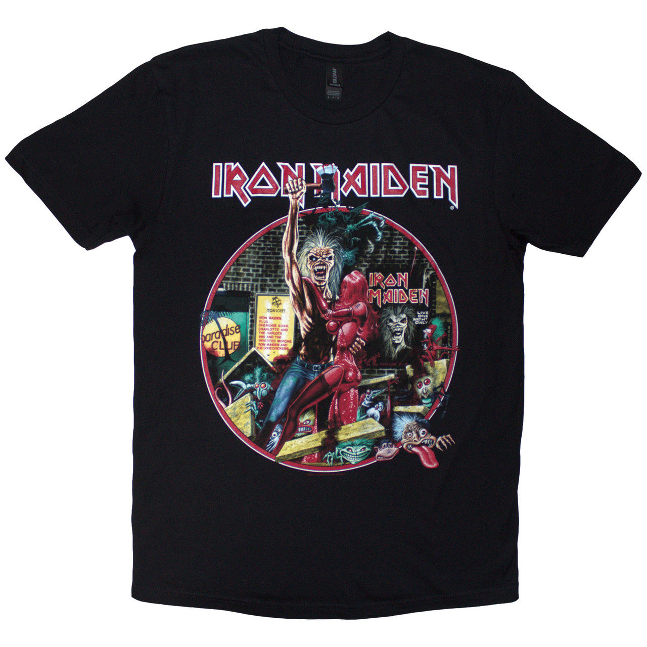Iron Maiden: Paradise Club Circle Unisex T-Shirt (Black)