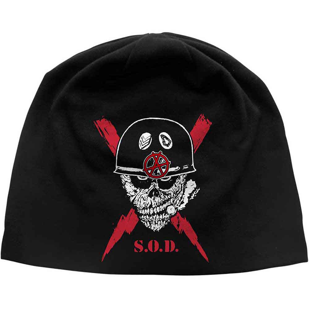 Stormtroopers of Death Unisex Beanie Hat: Scrawled Lightning JD Print (Black)