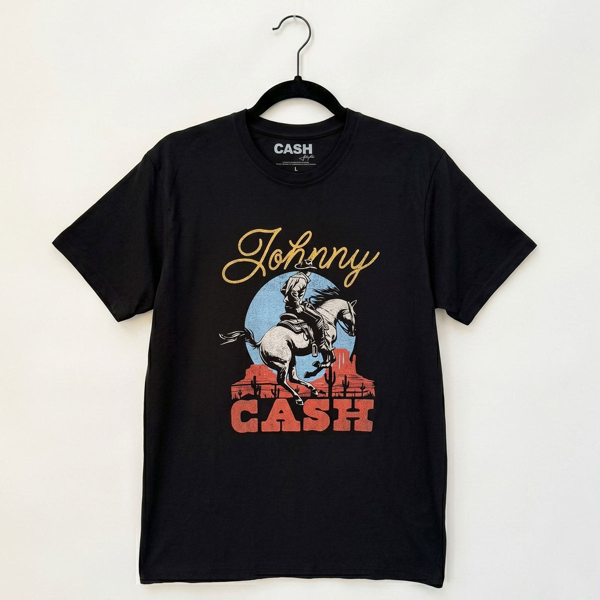 Johnny Cash: Cowboy Unisex Premium Carbon T-Shirt (Black)