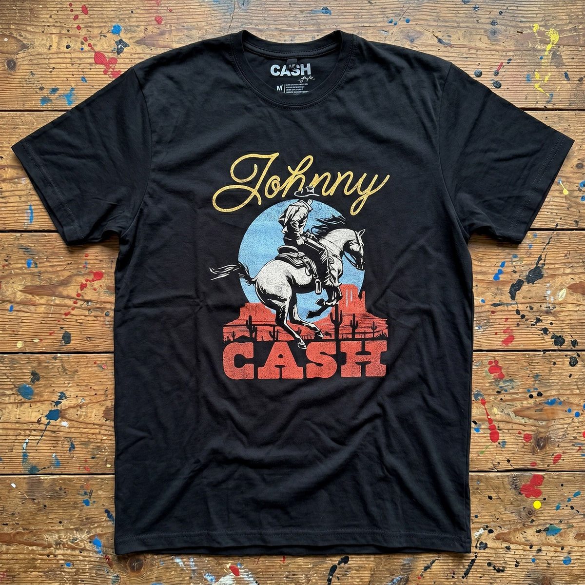 Johnny Cash: Cowboy Unisex Premium Carbon T-Shirt (Black)