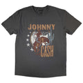 Johnny Cash Unisex T-Shirt: Cowboy (Charcoal Grey)