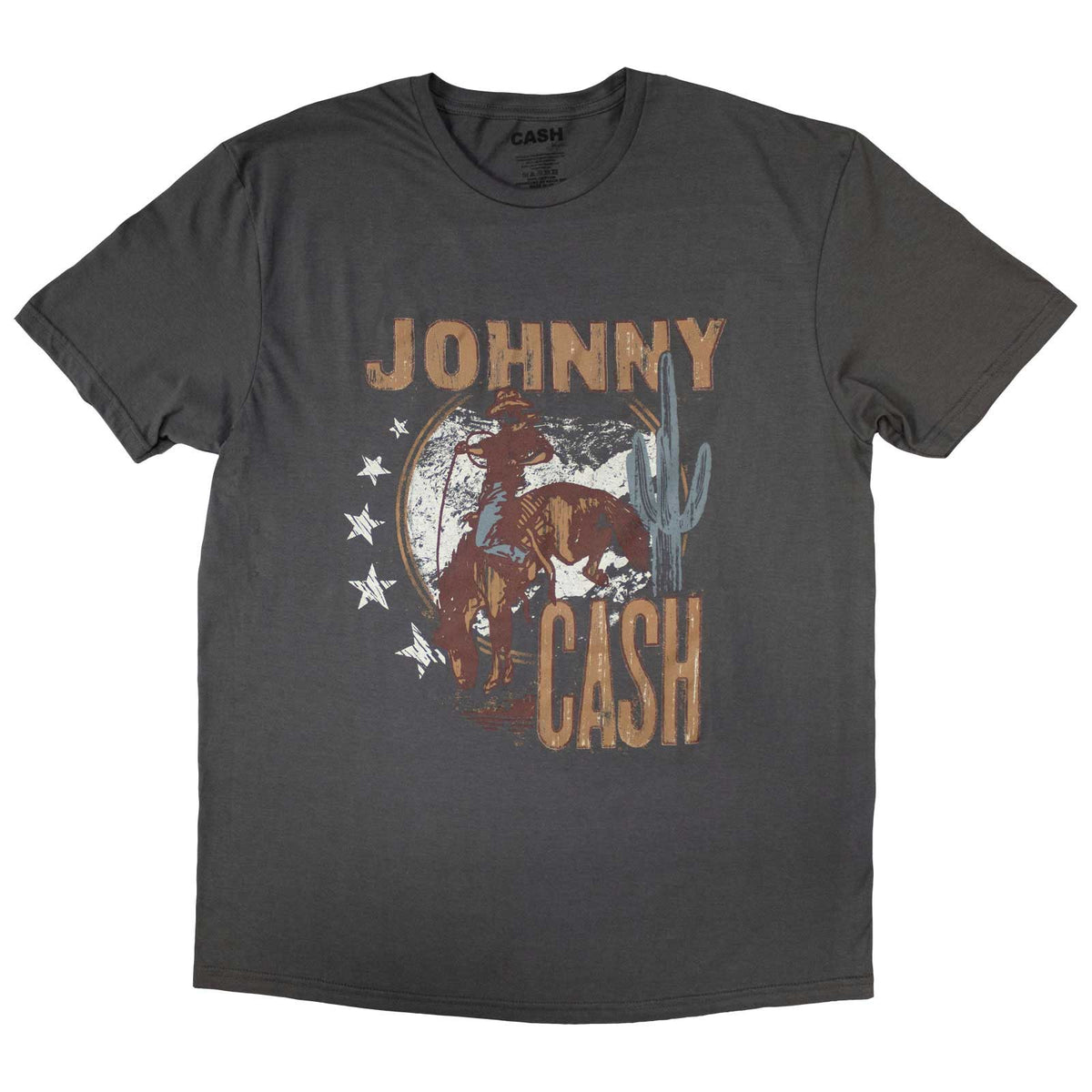 Johnny Cash Unisex T-Shirt: Cowboy (Charcoal Grey)