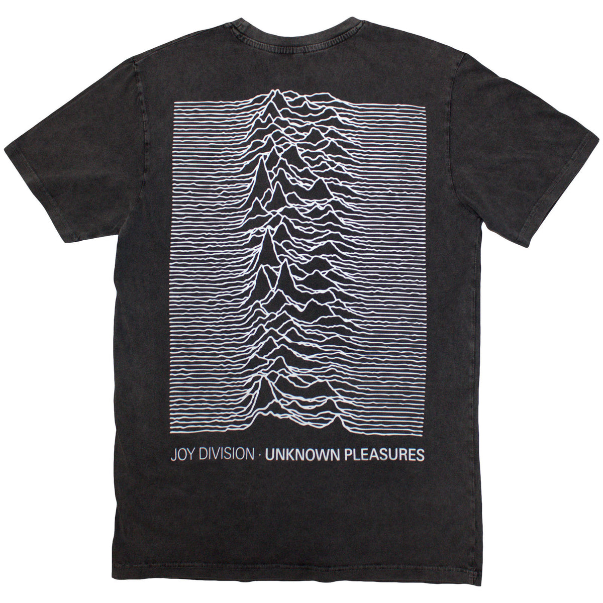 Joy Division Unisex Stone Wash T-Shirt: Pulsar Pocket Wave (Charcoal Grey) (Back Print)