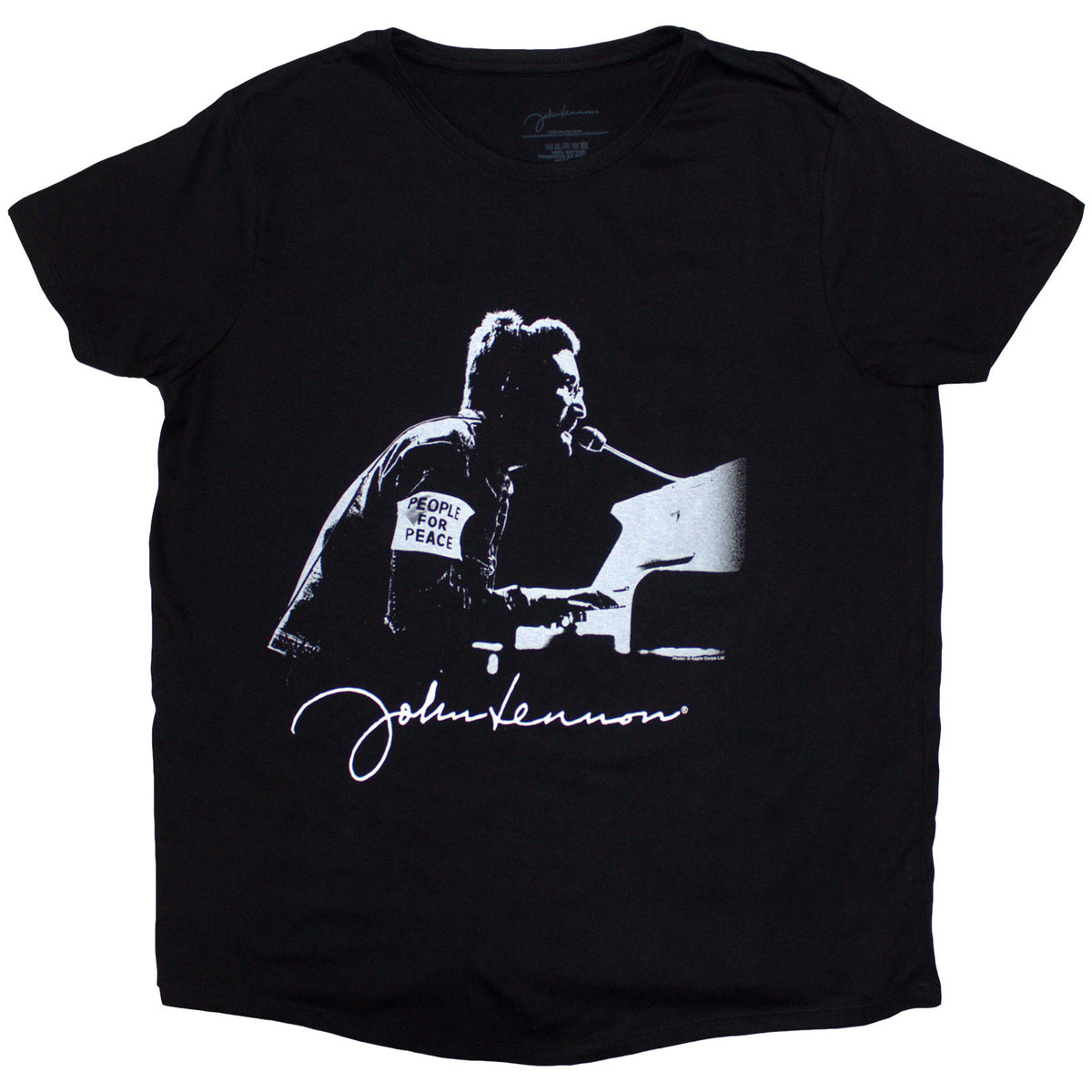 John Lennon Ladies T-Shirt: People for Peace (Black)