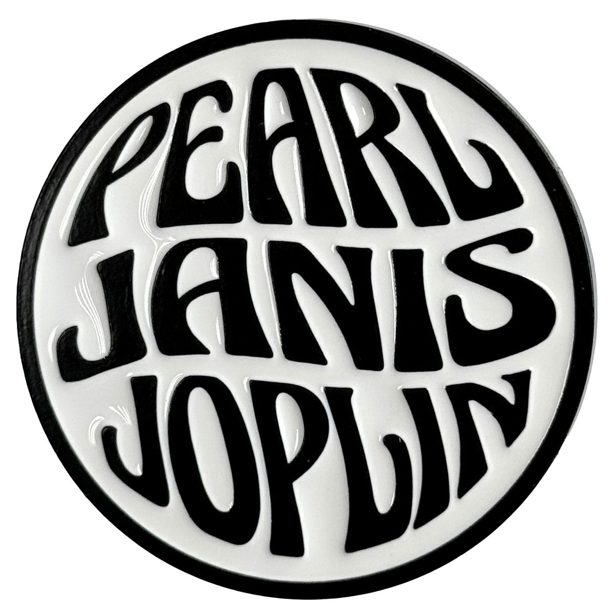 Janis Joplin Pin Badge: Pearl Emblem Mono