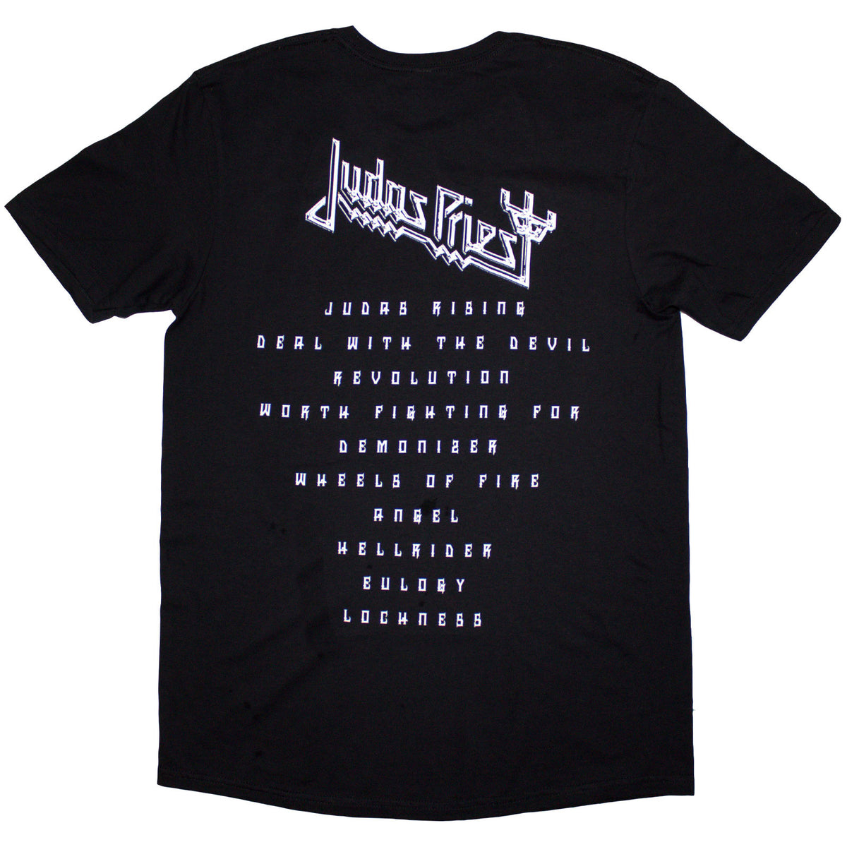 Judas Priest Unisex T-Shirt: Angel Of Retribution Tracklst (Back Print) (Black)