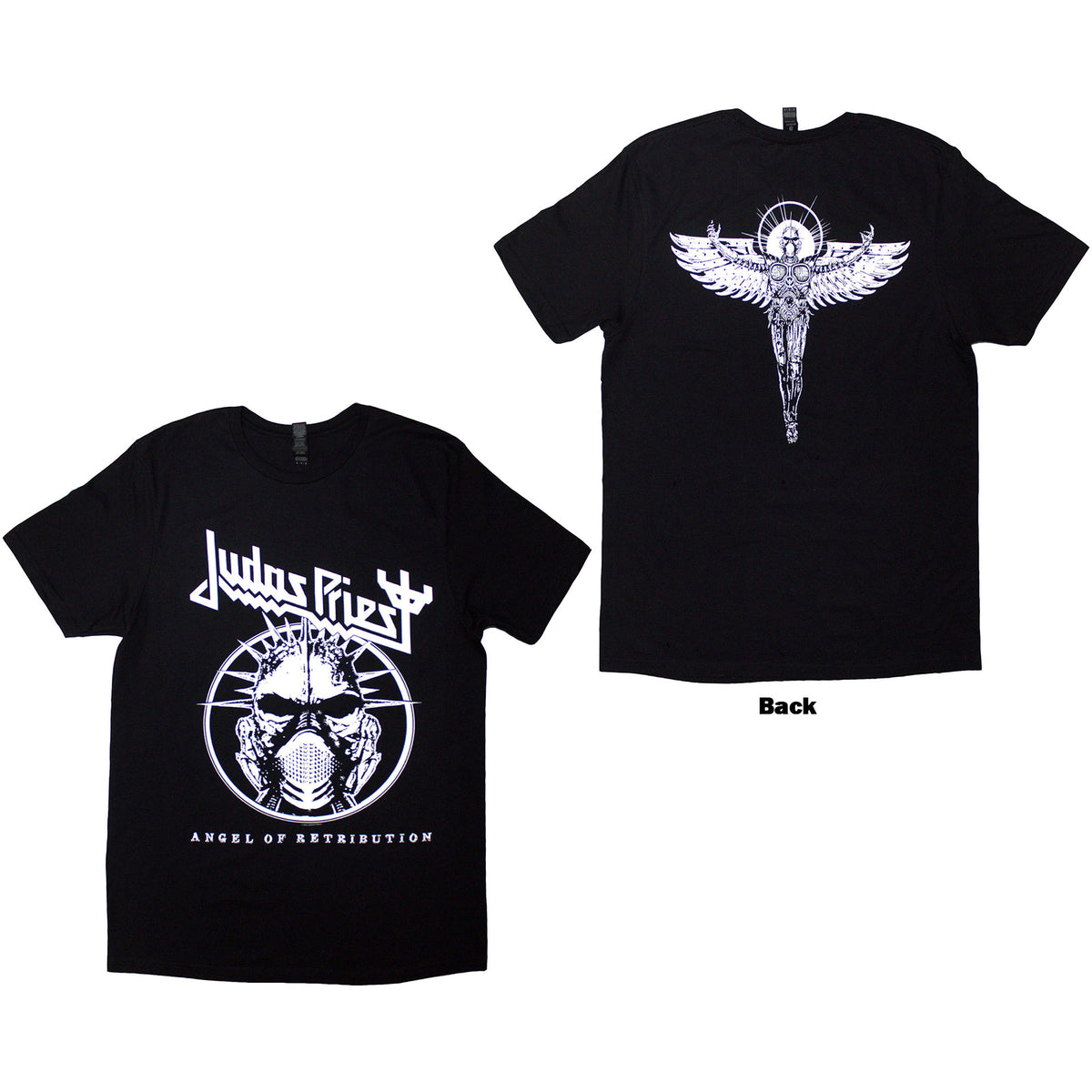 Judas Priest Unisex T-Shirt: Angel Of Retribution Headshot (Black) (Back Print)
