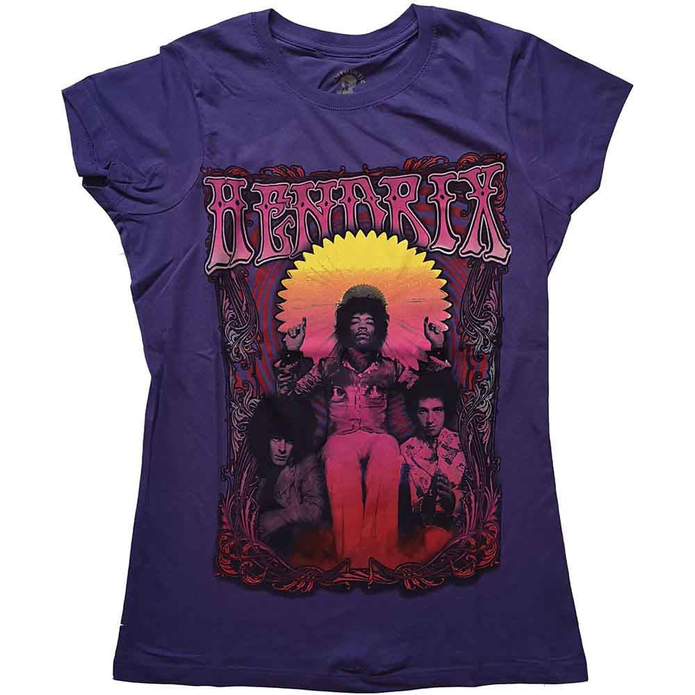 Jimi Hendrix Ladies T-Shirt: Karl Ferris Wheel 2 (Purple)