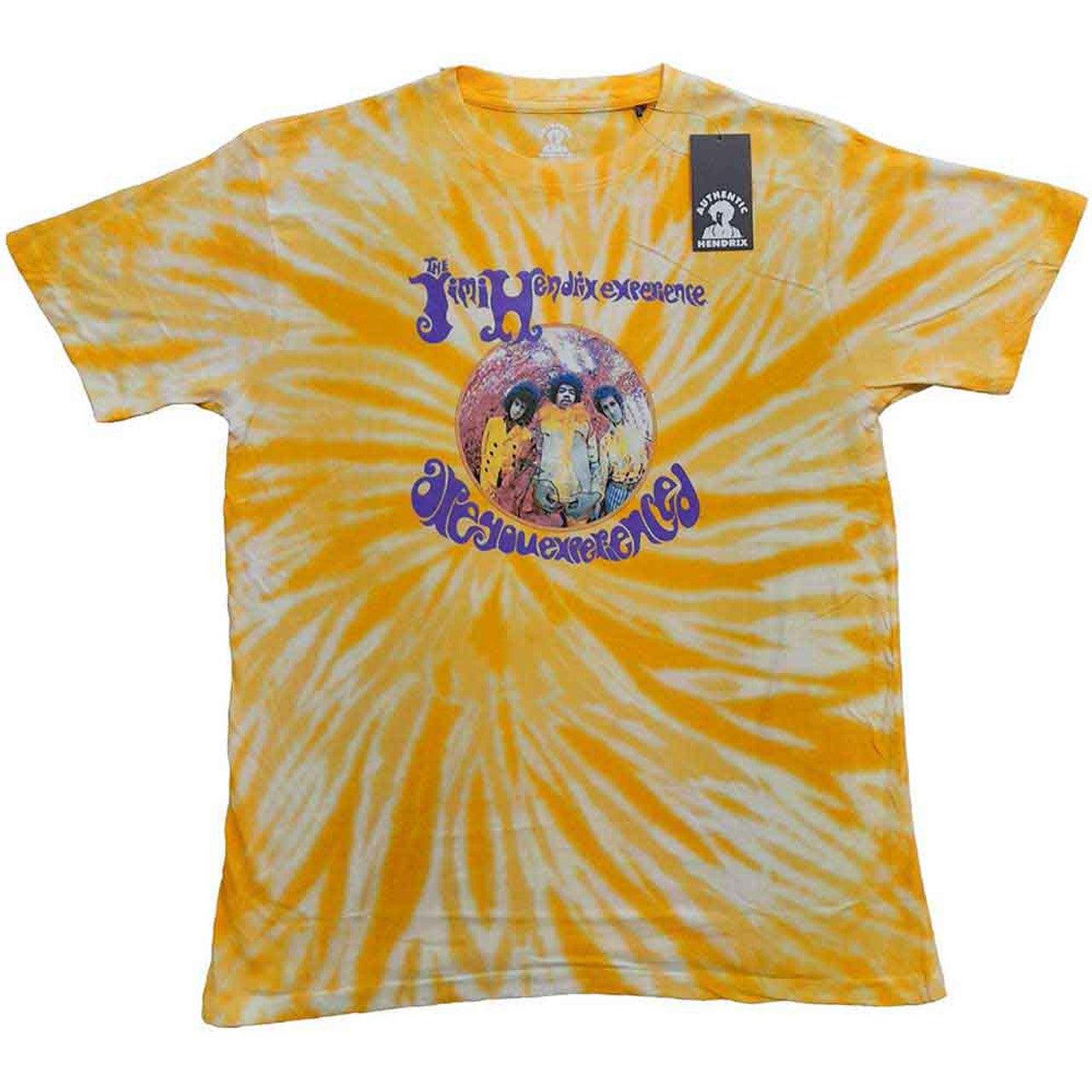 Jimi Hendrix Unisex T-Shirt: Are You Experienced (Yellow) (Wash Collection)