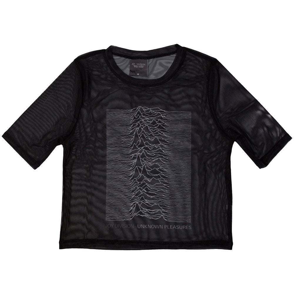 Joy Division: Unknown Pleasures Ladies Mesh Crop Top (Black)