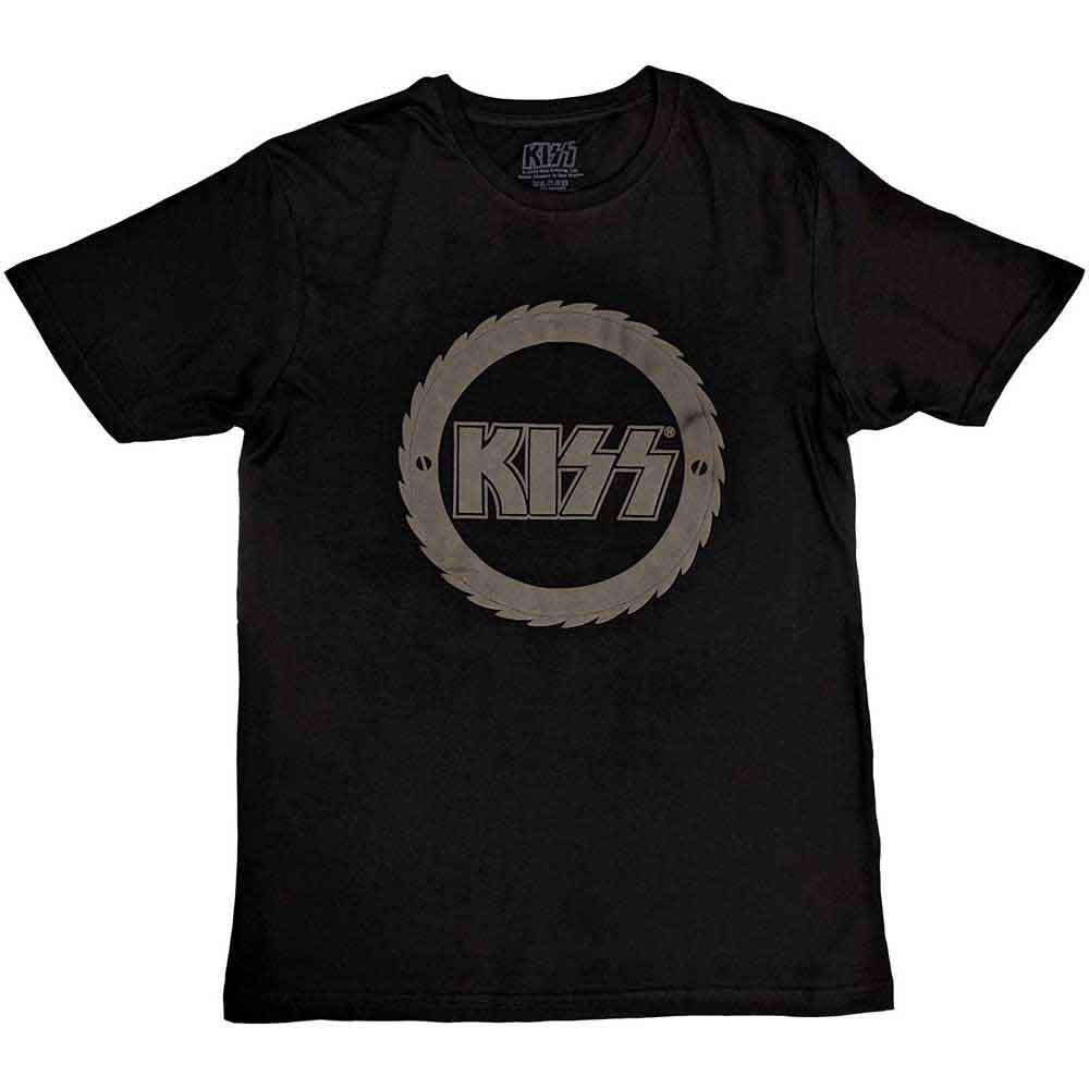 KISS Unisex T-Shirt: Buzzsaw Logo (Black) (Hi-Build)
