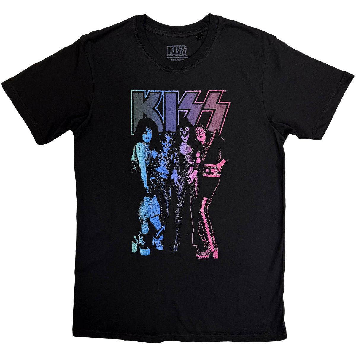 KISS Unisex T-Shirt: Purple Band (Black)