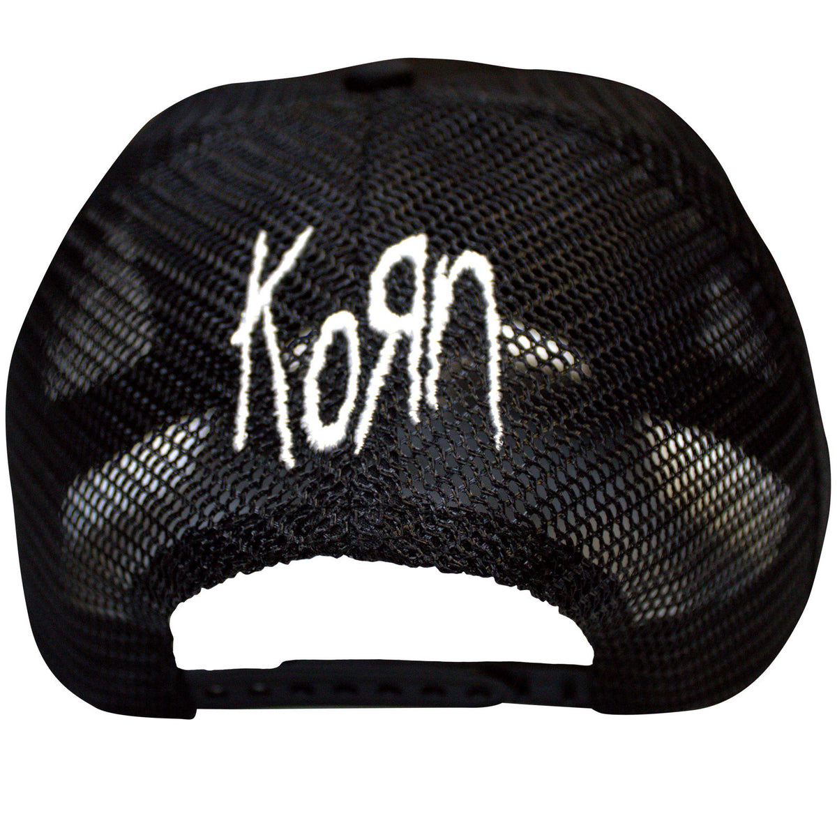 Korn Unisex Mesh Back Cap: Sonic Silver Logo (Black) (Back Print)