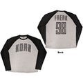 Korn Unisex Raglan T-Shirt: Freak '98 (Black & Grey) (Back Print)