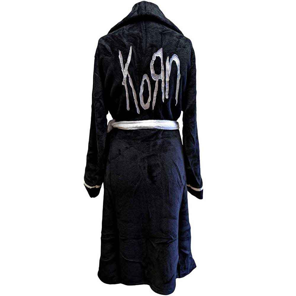 Korn Unisex Bathrobe: Logo (Black & White) (Back Print)