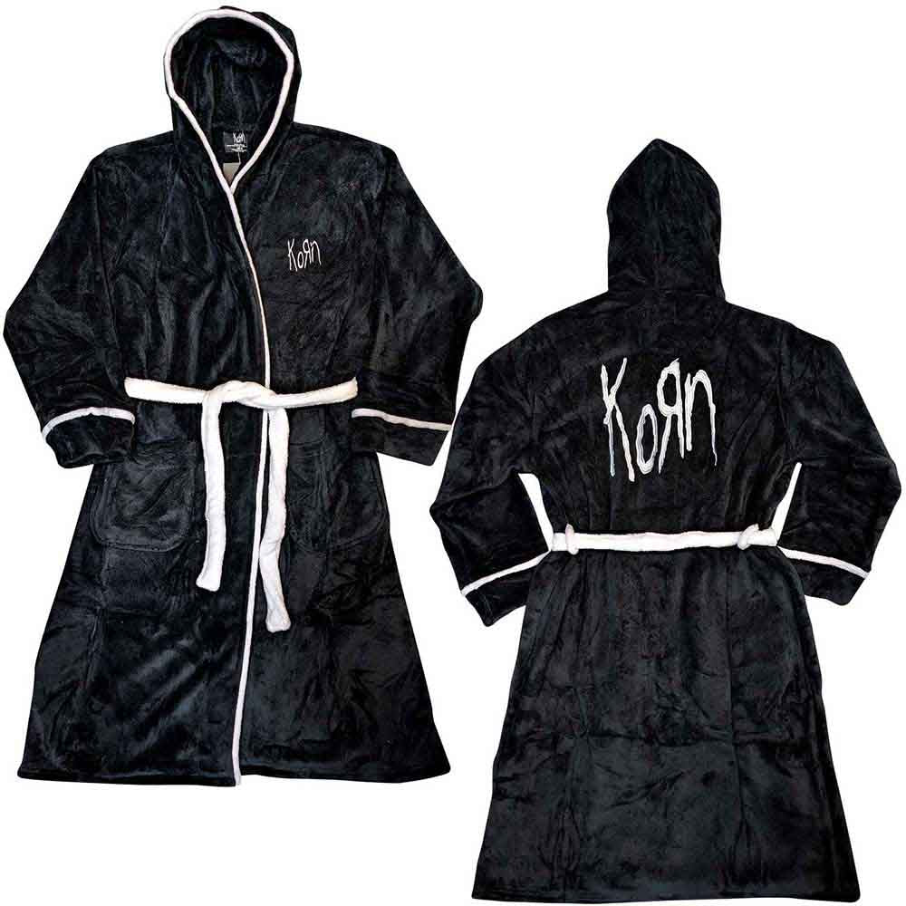 Korn Unisex Bathrobe: Logo (Black & White) (Back Print)