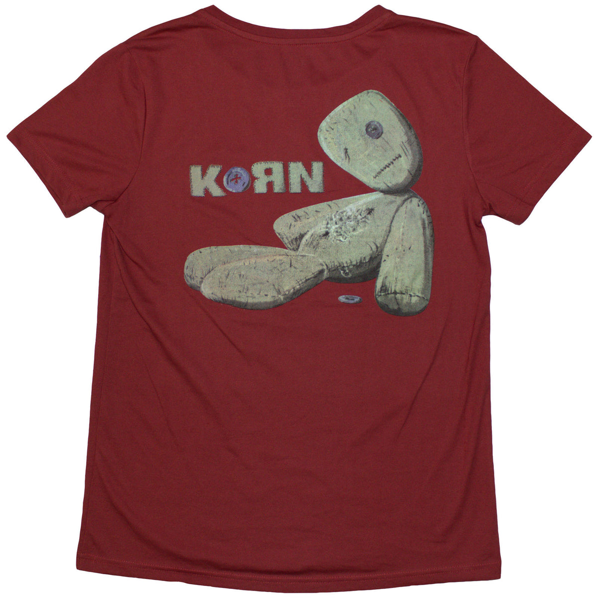 Korn Ladies T-Shirt: Doll Issues (Red) (Back Print)