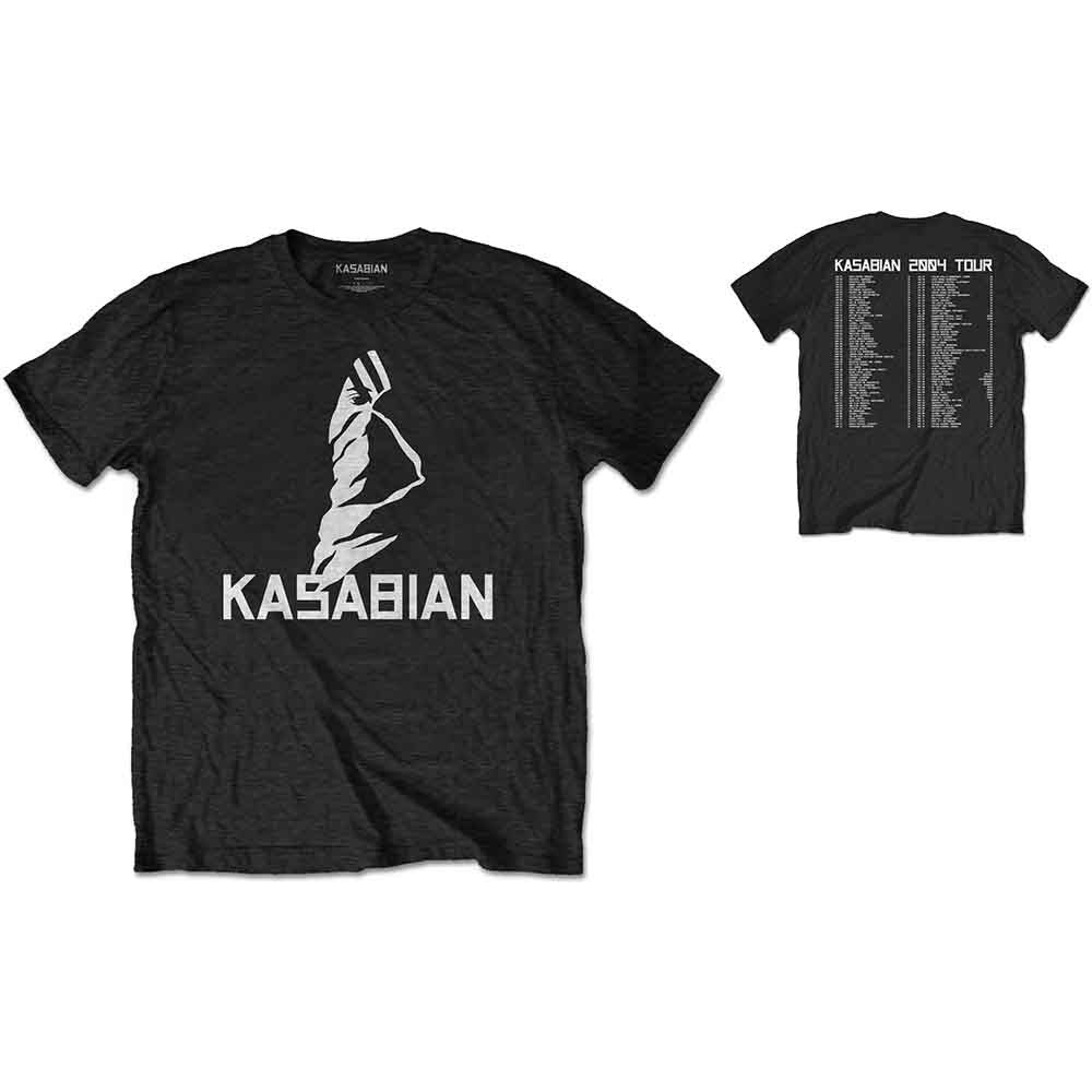 Kasabian: Ultra Face 2004 Tour Unisex T-Shirt (Black) (Back Print)