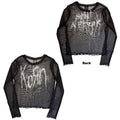 Korn: Still A Freak Ladies Long Sleeve Mesh Crop Top (Black) (Front & Back)