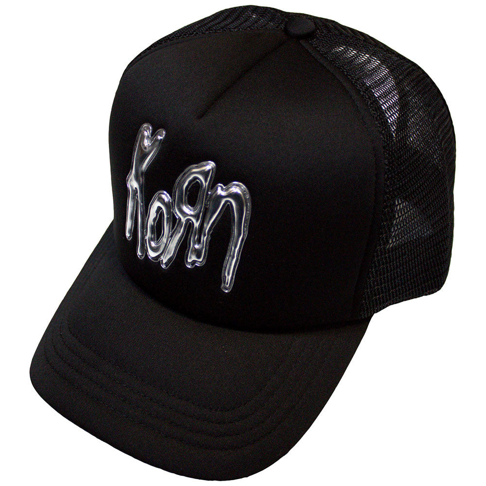 Korn: Sonic Silver Logo Unisex Mesh Back Cap (Black) (Back Print)