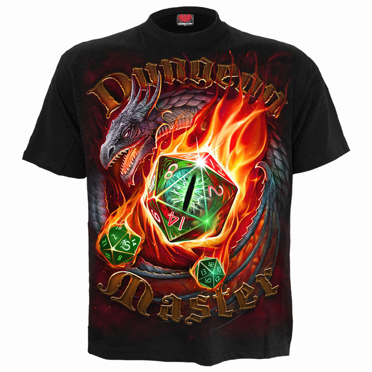 Spiral Unisex T-Shirt: Dungeon Master (Black) (Back Print)