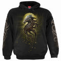 Spiral Unisex Pullover Hoodie: Oak Dragon (Black) (Back & Sleeve Print)