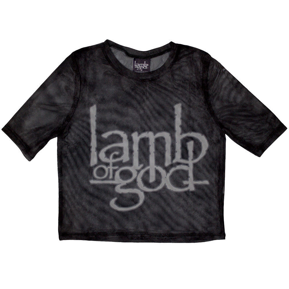 Lamb Of God: Logo Ladies Mesh Crop Top (Black)