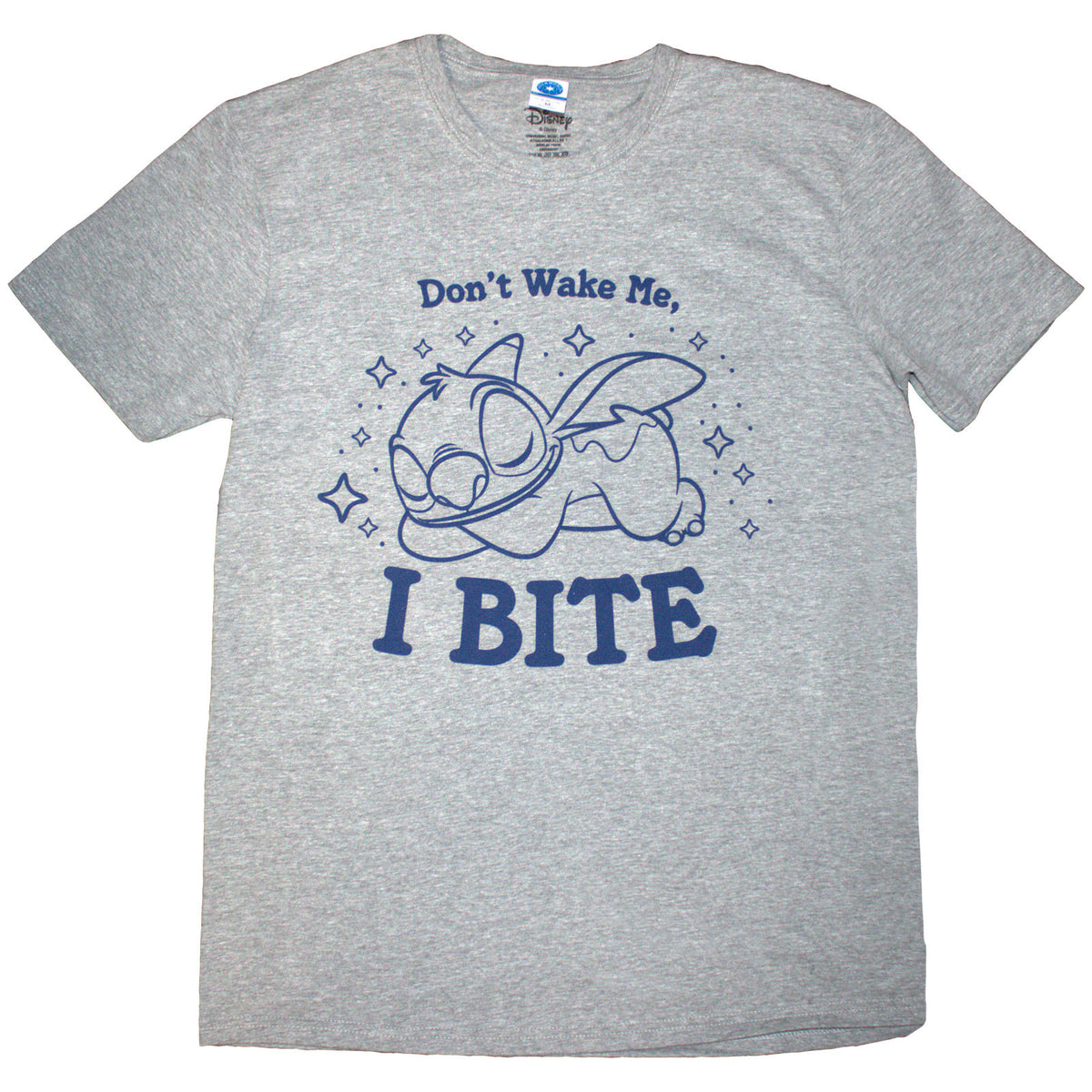 Disney Unisex T-Shirt: Lilo & Stitch Stitch - I Bite (Grey)