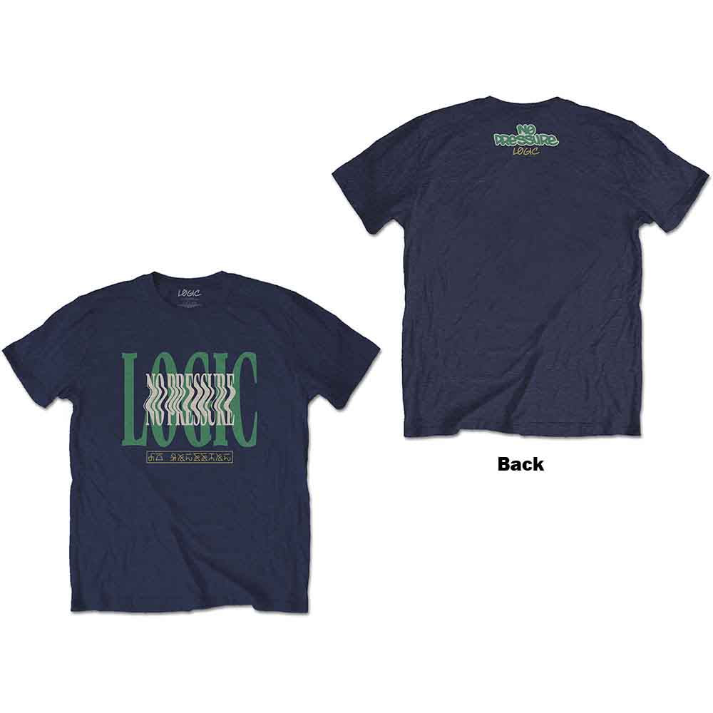 Logic Unisex T-Shirt: Wavy (Navy Blue) (Back Print)