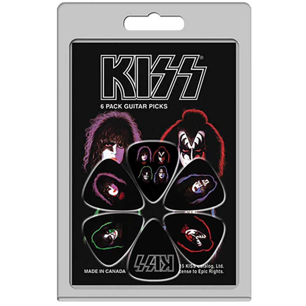 KISS  Plectrum Pack: Faces Covers 6-Pack (Multicolour)