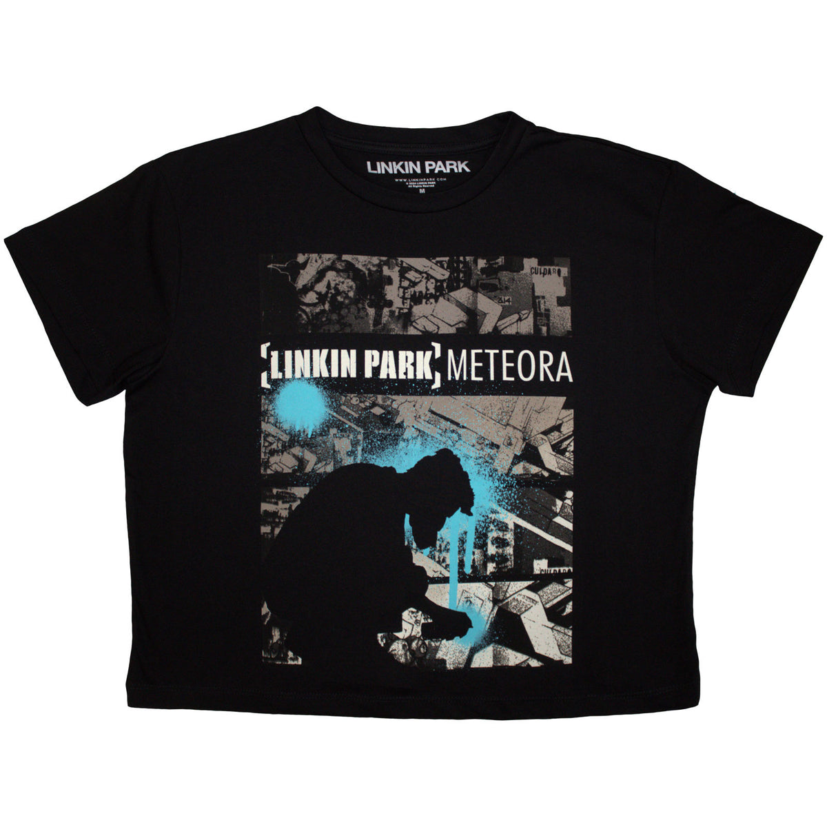 Linkin Park Ladies Crop Top: Meteora Drip Collage (Black)