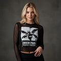 Linkin Park: Hybrid Theory Ladies Long Sleeve Mesh Crop Top (Black)