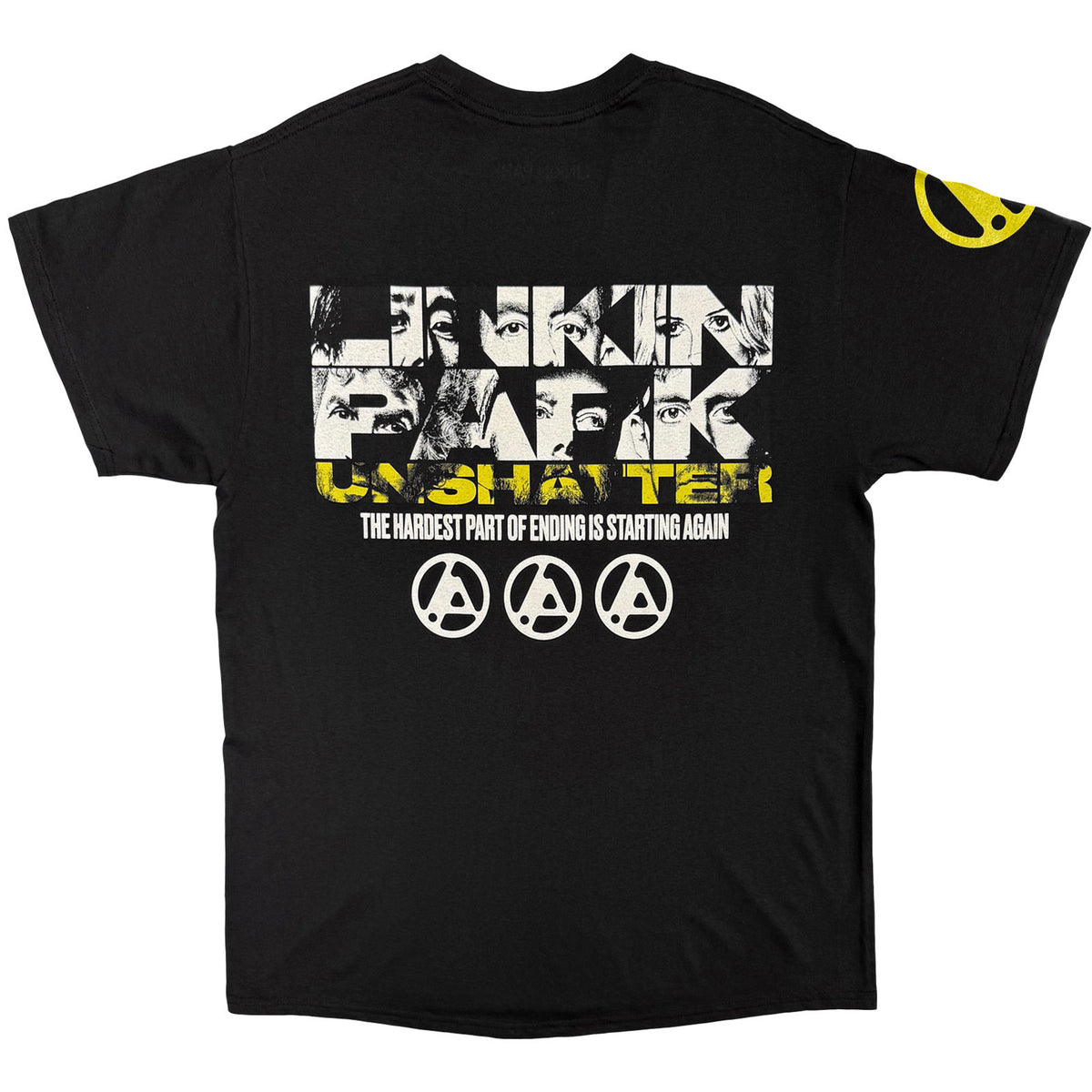 Linkin Park Unisex T-Shirt: Unshatter The Hardest Part (Black) (Back Print)