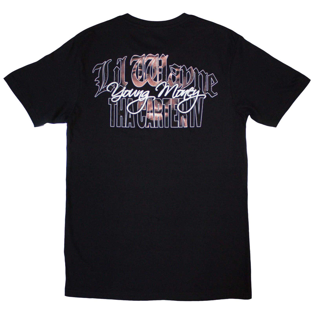 Lil Wayne Unisex T-Shirt: Face Infill (Black) (Back Print)