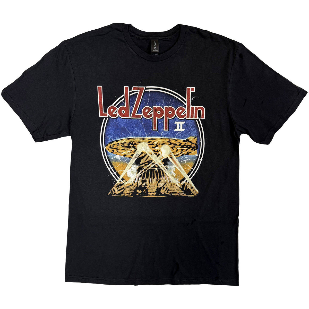 Led Zeppelin Unisex T-Shirt: LZII Searchlights (Black)