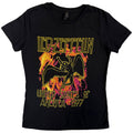 Led Zeppelin: Black Flames Ladies T-Shirt (Black)
