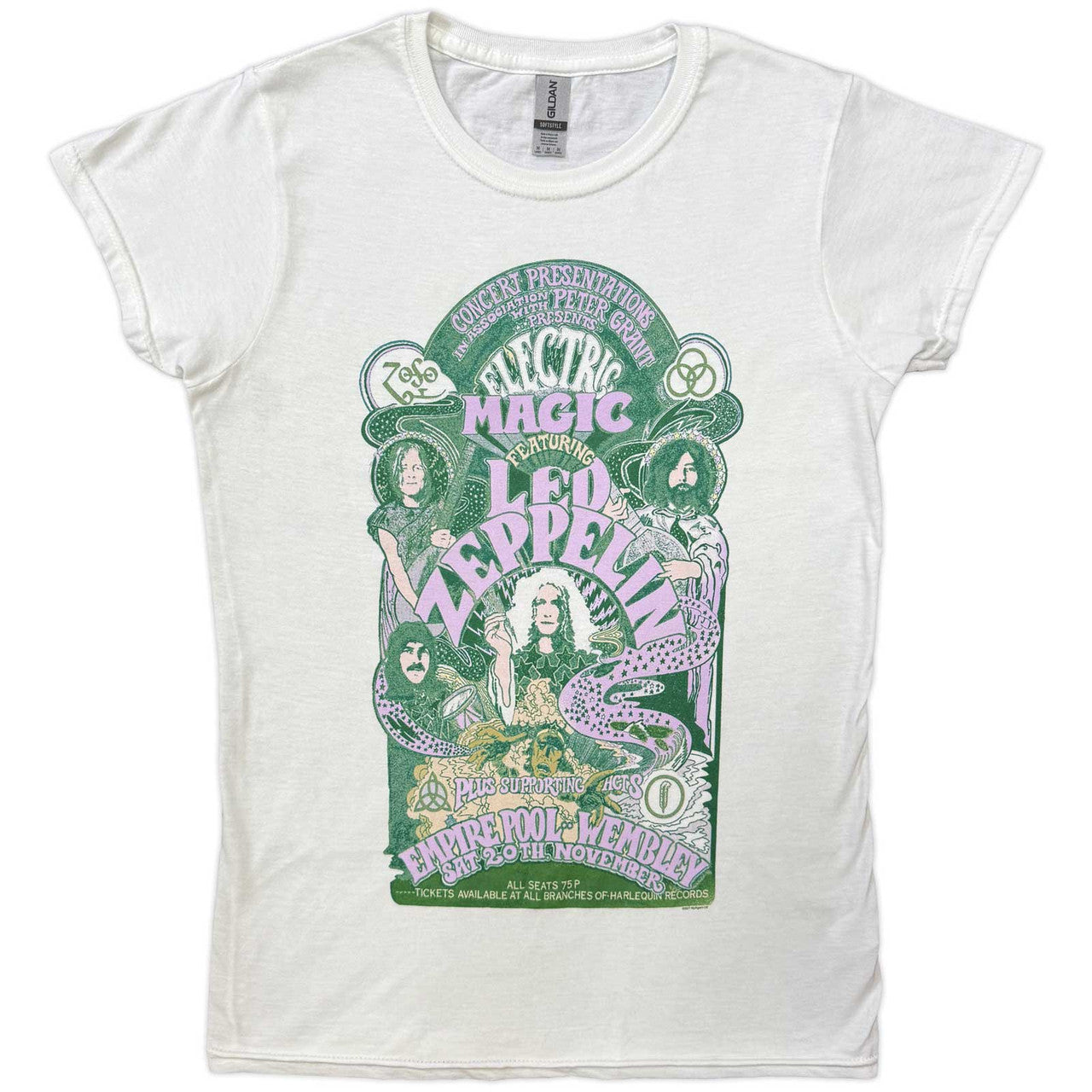 Led Zeppelin: Electric Magic Ladies T-Shirt (White)