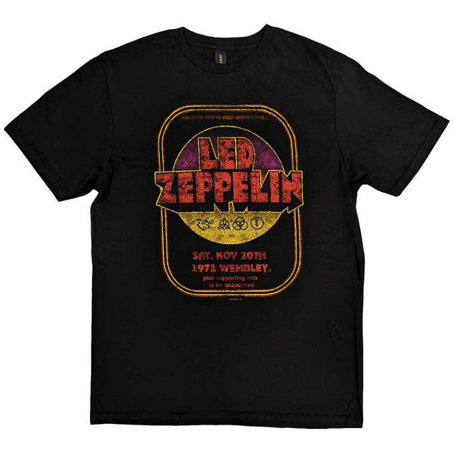 Led Zeppelin: 1971 Wembley Unisex T-Shirt (Black)